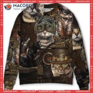 Cat Streampunk Vitage Life Sweater Ugly Christmas