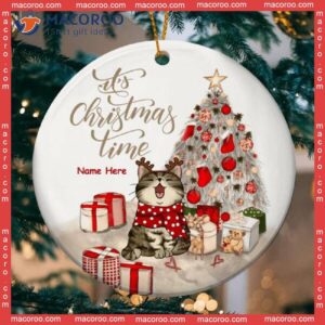 Cats Front Christmas Tree,it’s Time, Personalized Cat Ornament