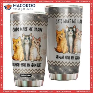 Cats Make Me Happy Stainless Steel Tumbler