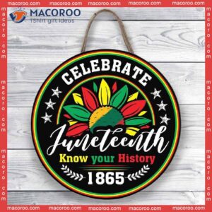 Celebrate Juneteenth Door Sign, Know Your History, Black History Hanger, Live Matter, Freedom Day Sign