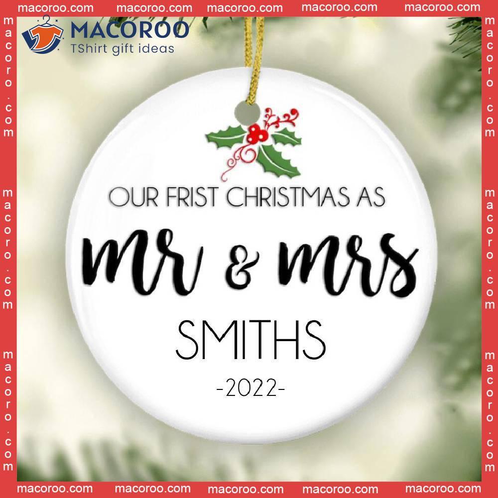 Our First Christmas Married Ornament 2023,Just Married Gifts for Couple,Mr  and M