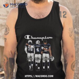 champion dallas cowboys zack martin dak prescott and micah parsons signatures shirt tank top