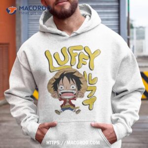 Chibi Luffy With Bubble Name And Kanji Shirt