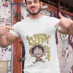 Chibi Luffy With Bubble Name And Kanji Shirt