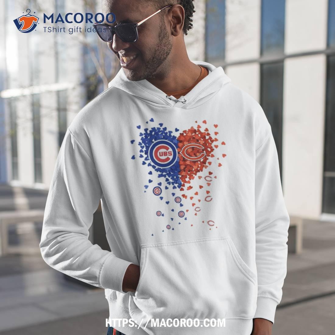 Official Chicago bears chicago cubs tiny heart shape 2023 shirt, hoodie,  sweater, long sleeve and tank top