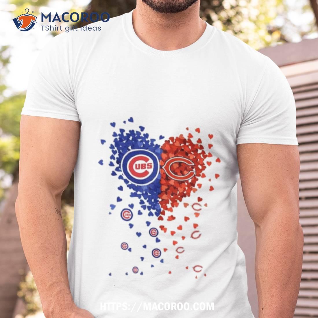 Official Chicago bears chicago cubs tiny heart shape 2023 shirt, hoodie,  sweater, long sleeve and tank top