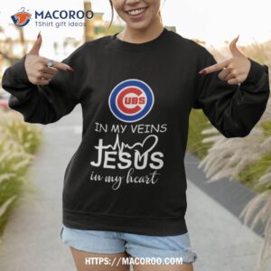 Chicago Cubs Logo 2023 In My Veins Jesus In My Hearshirt 2 chicago cubs logo 2023 in my veins jesus in my hearshirt sweatshirt