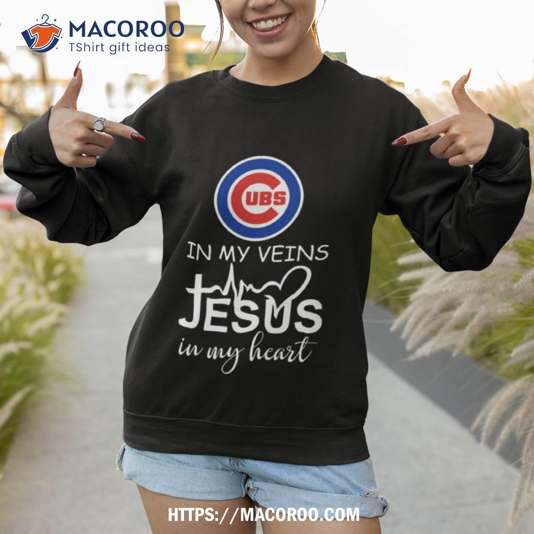 Chicago Cubs Logo 2023 In My Veins Jesus In My Hearshirt Chicago Cubs Logo 2023 In My Veins Jesus In My Hearshirt