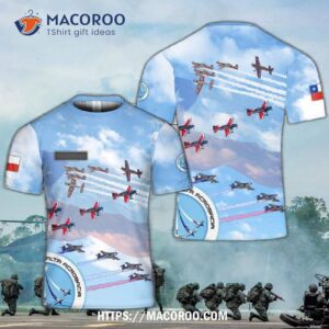 Chilean Air Force Escuadrilla De Alta Acrobacia Halcones Aerobatic Flight Display Team 3D T-shirt