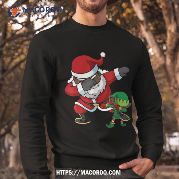 Christmas Black African American Dabbing Santa Claus Elf Dab Shirt, Disney Santa Clause