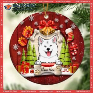 Christmas Decoration,red Wooden, Personalized Dog Ornament