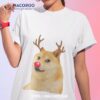 Christmas Doge Meme Doggo Holiday Season Antlers And Red Nose Shirt