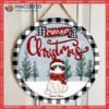 Christmas Door Decorations, Gifts For Cat Lovers, Merry Cats On Snow Grey Sky Welcome Signs , Mom