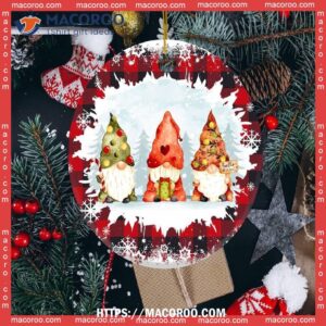 Christmas Gnome Ceramic Ornament