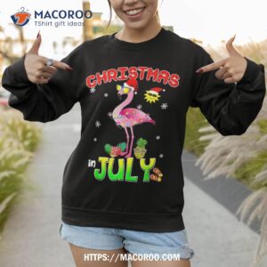 christmas in july flamingo summer beach vacation shirt sweatshirt