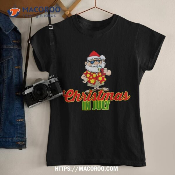 Christmas In July Funny Santa Claus Hawaii Vacation Trip Shirt, Christmas Santa Claus