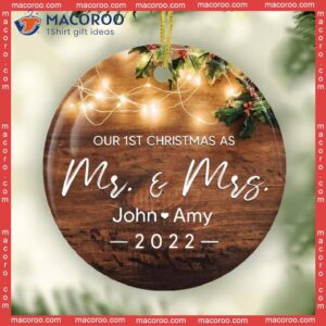 Christmas Keepsake, Married Ornament, Personalized Wedding Gift, Couple Gift,our First As Mr And Mrs Ornament