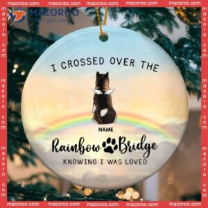 Christmas Ornament, Remembrance Keepsake,personalized Dog Memorial Ornament With Angel Wings, Sympathy Gift, Over The Rainbow Bridge