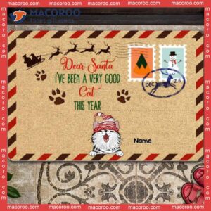Christmas Personalized Doormat, Dear Santa We’ve Been Very Good Cats This Year Front Door Mat, Gifts For Cat Lovers