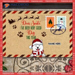 Christmas Personalized Doormat, Dear Santa We’ve Been Very Good Dogs This Year Front Door Mat, Gifts For Dog Lovers