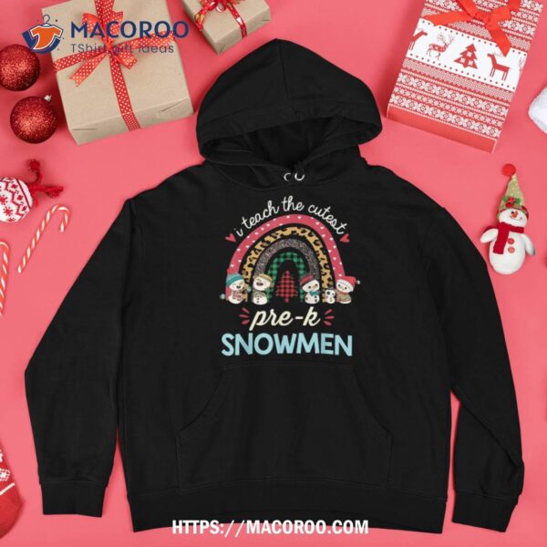 Christmas Rainbow I Teach The Cutest Pre K Snow Kids Boys Shirt, Snowman Christmas Gifts
