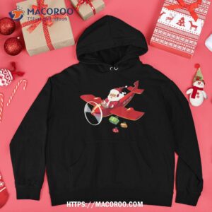 christmas santa claus pilot flying airplane gift shirt santa christmas hoodie