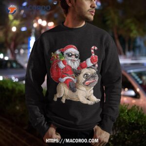 christmas santa claus riding pug xmas boys pugmas dog shirt santa claus marvel sweatshirt