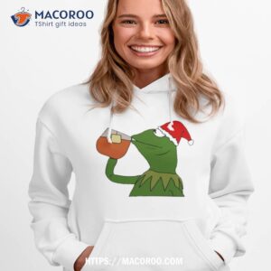 christmas santa frog sipping tea meme shirt hoodie 1