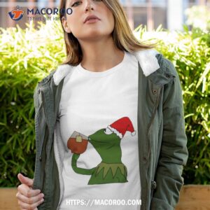 Christmas Santa Frog Sipping Tea Meme Shirt