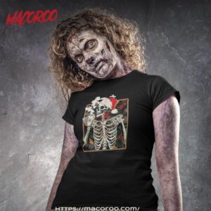 christmas skeleton drinking coffee halloween costumes shirt spooky scary skeletons tshirt