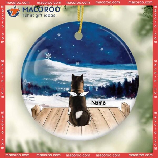 Christmas Tree Decorations V2, Ornament, Dog Sympathy Gift,personalized Memorial Ornament With Angel Wings, Remembrance Keepsake