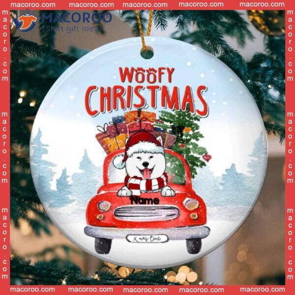 Christmas Truck Bauble,woofy Christmas, Personalized Dog Breeds Ornament, Xmas Gifts For Lovers
