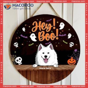 Christmas Welcome Door Signs, Hey Boo Custom Wooden Signs , Gifts For Dogs Lovers, Dog Mom