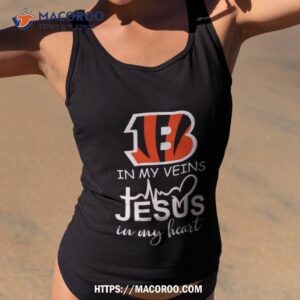 cincinnati bengals logo 2023 in my veins jesus in my hearshirt tank top 2