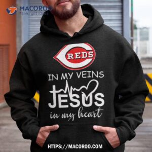 Cincinnati Reds Logo 2023 In My Veins Jesus In My Hearshirt