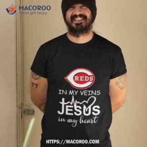 Cincinnati Reds Logo 2023 In My Veins Jesus In My Hearshirt