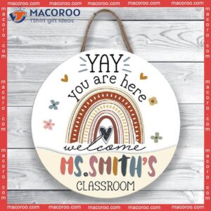 Classroom Door Sign , Teacher Hanger ,personalized Back To School Gifts, Gifts Rainbow Decor