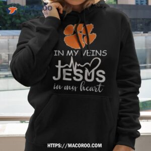 Clemson Tigers Logo 2023 In My Veins Jesus In My Hearshirt