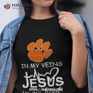 Clemson Tigers Logo 2023 In My Veins Jesus In My Hearshirt