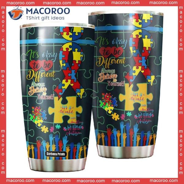 Colorful Autism Awareness Steel Tumbler