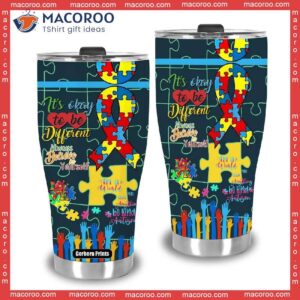 colorful autism awareness steel tumbler 2