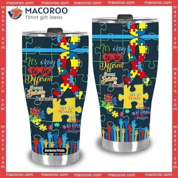 Colorful Autism Awareness Steel Tumbler