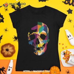 Colorful Melting Skull Art Graphic Halloween Group Shirt, Halloween Skull