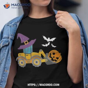 Construction Vehicle Halloween Truck Pumpkin Boys Shirt
