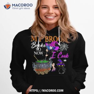 cookin witchy and cute a halloween lady s lunch tee hoodie 1