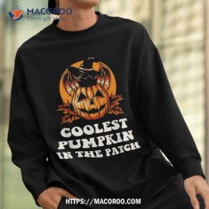 coolest pumpkin in the patch halloween with cat 2022 shirt sweatshirt