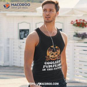 coolest pumpkin in the patch halloween with cat 2022 shirt tank top