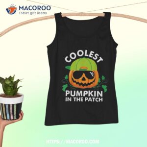 coolest pumpkin in the patch kids boys halloween shirt tank top