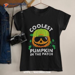 coolest pumpkin in the patch kids boys halloween shirt tshirt