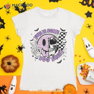 costume halloween this is some boo sheet smile face ghost shirt skeleton head tshirt 1